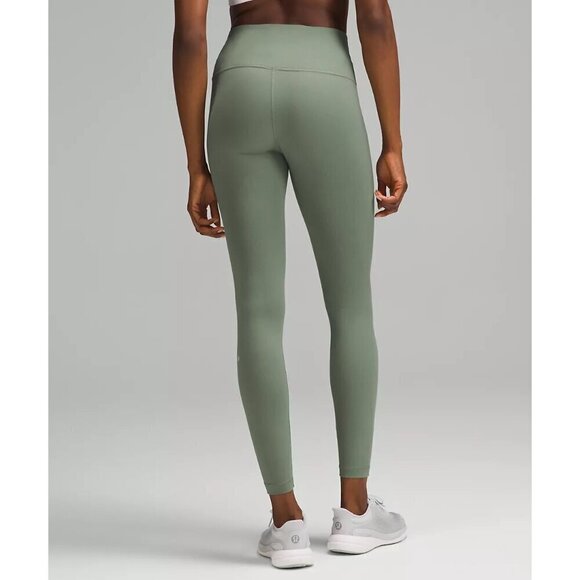 NWT Lululemon Wunder Train High-Rise Ribbed Tight 25" - 8 Grey Eucalyptus - Picture 2 of 8